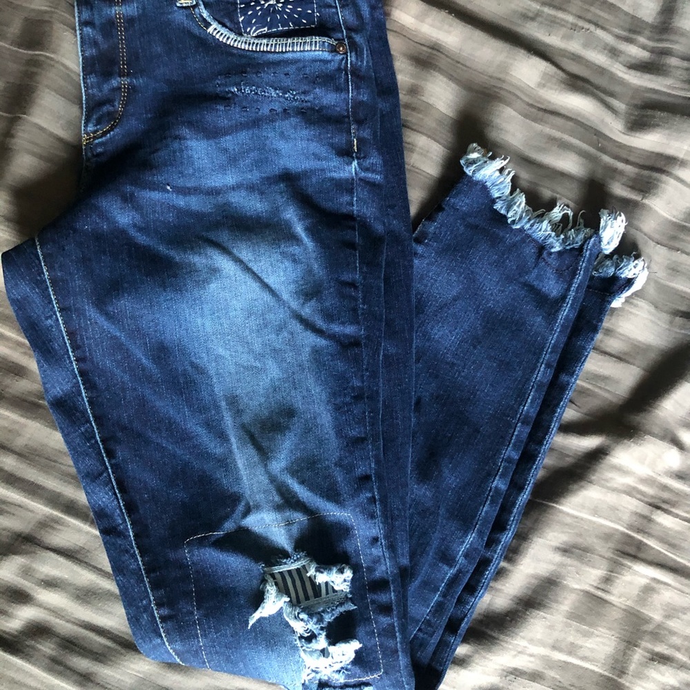 Distressed jeans